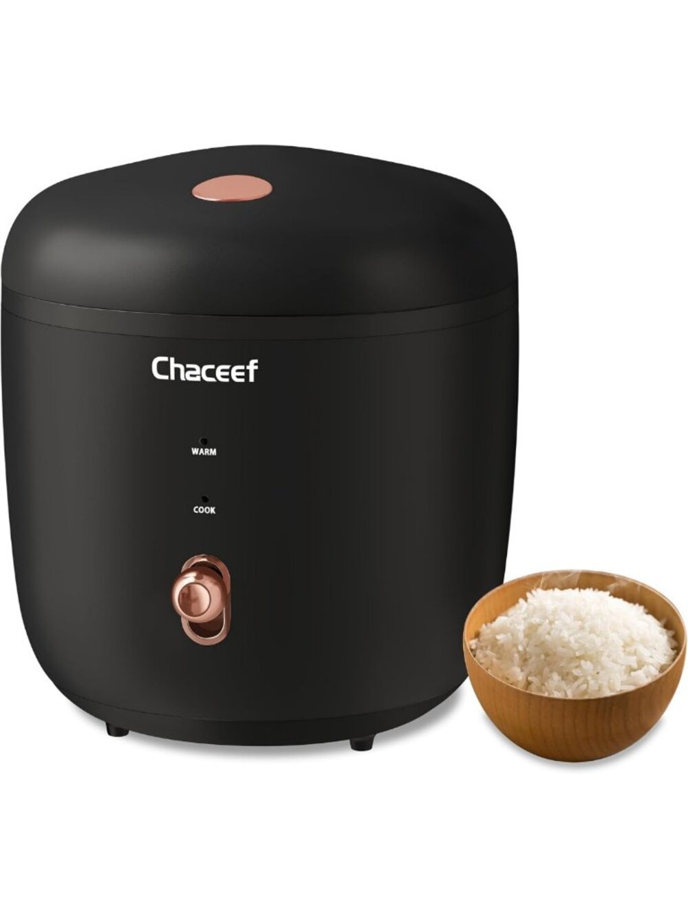 Compact 2-Cup Rice Cooker, 1.2L Portable Mini Cooker for Easy Meal Prep, Black
